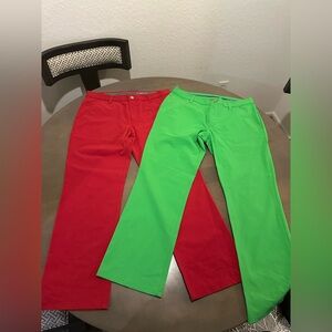 Stylish Red and Green Men's Pants